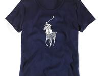 polo ralph lauren tee shirt de femmes blance pony center blue